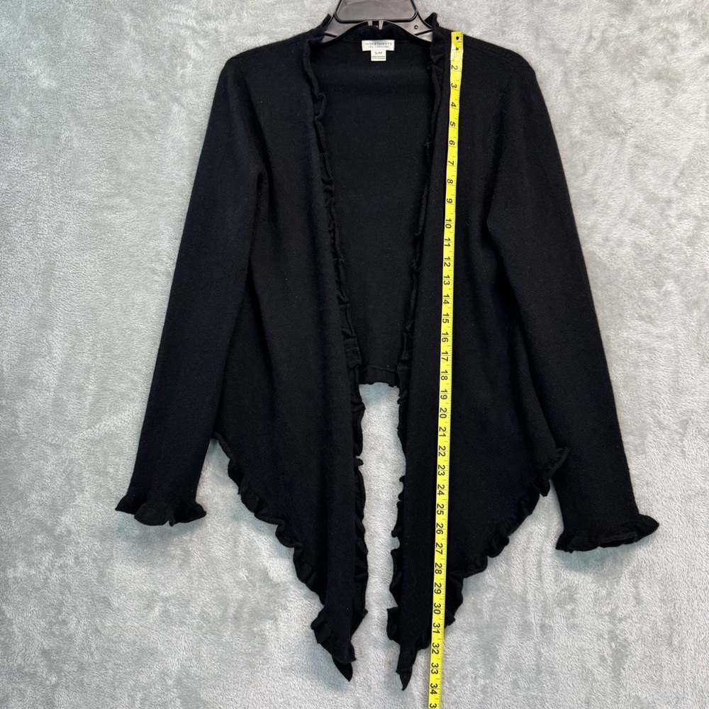 Fine Cashmere Invesements Black Open Cardigan Size S/M - Picture 5 of 8